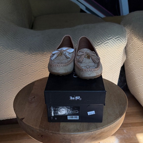 Coach Tan Patterned Loafers - Picture 4 of 5